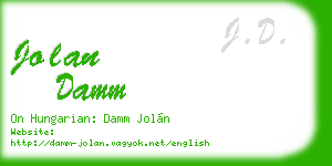 jolan damm business card